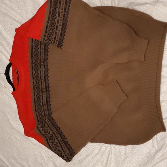 Obermeyer Vintage Brown Red Wool Blend Ski Sweater - Picture 3 of 9